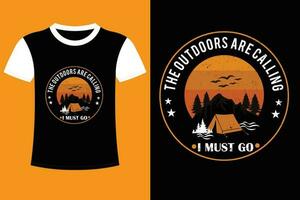 Camping, Mountain, Outdoor T-shirt Design. vector