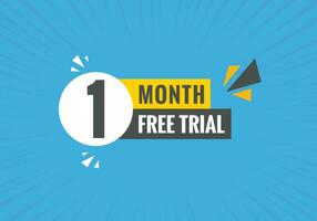 1 Month Free trial Banner Design. 1 month free banner background vector
