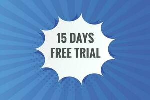 15 days Free trial Banner Design. 15 day free banner background vector