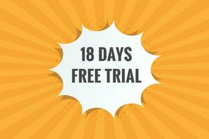 18 dias gratis juicio bandera diseño. 18 día gratis bandera antecedentes vector