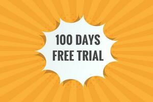 100 days Free trial Banner Design. 100 day free banner background vector