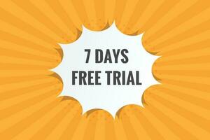 7 days Free trial Banner Design. 7 day free banner background vector