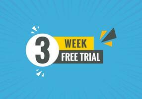 3 week Free trial Banner Design. 3 week free banner background vector