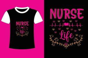 Nurse life t shirt design. vector