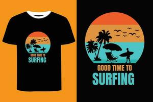 Surfing T shirt Design. vector