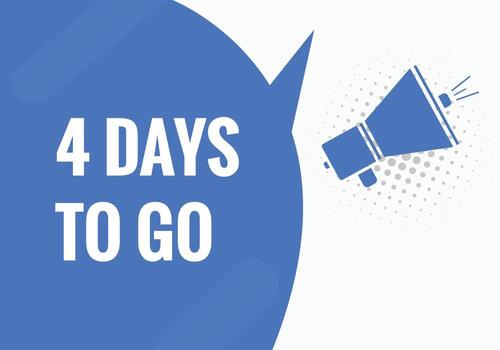 4 4 dias a Vamos texto web botón. cuenta regresiva izquierda 4 4 día a Vamos bandera etiqueta vector