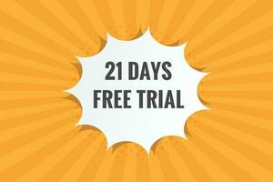21 days Free trial Banner Design. 21 day free banner background vector
