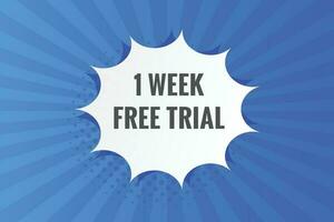 1 week Free trial Banner Design. 1 week free banner background vector