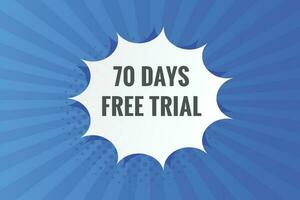 70 days Free trial Banner Design. 70 day free banner background vector