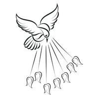 Pentecost Sunday dove logo vector illustration