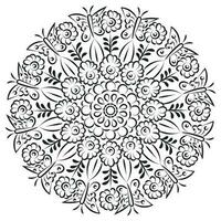 Vector Abstract Mandala Pattern. Mandala Retro hand drawn for print or use as poster, card, flyer, sticker or tattoo