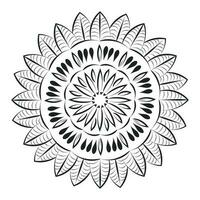 diseño de arte mandala en círculo. diseño de mandala simple arte de mandala floral hermosa obra de arte de mandala vector