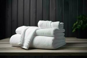 White clean towels. Generate Ai photo