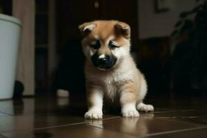 un botiquín inu perrito mascota. generar ai foto