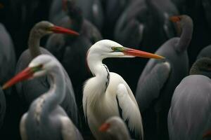 pájaro garza de cerca natural. generar ai foto