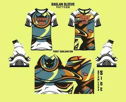 Sublimation printed raglan sleeve jersey kit vector