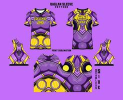 Sublimation printed raglan sleeve jersey kit vector