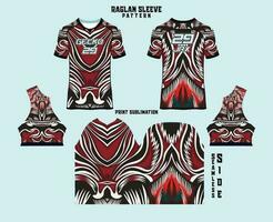 Sublimation printed raglan sleeve jersey kit vector