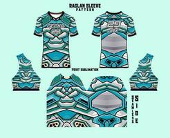 Sublimation printed raglan sleeve jersey kit vector