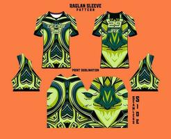 Sublimation printed raglan sleeve jersey kit vector