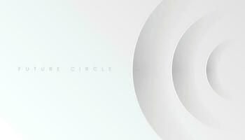 Abstract White Gray Circles Background with Luxury Style. Futuristic Circular Wallpaper. Vector Illustration