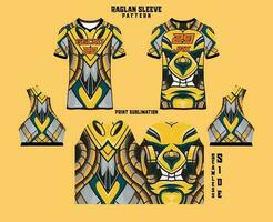 Sublimation printed raglan sleeve jersey kit vector