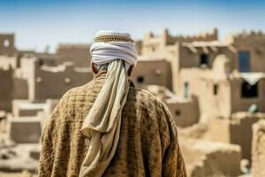 Old arab village old man. Generate Ai photo