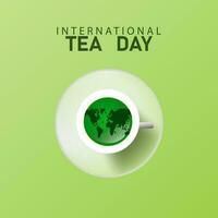International Tea Day.illustration vector graphic.design for social media. Holiday concept. Template for background, banner, card, poster with text inscription. Vector EPS10 illustration. Free Vector