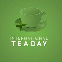 International Tea Day.illustration vector graphic.design for social media. Holiday concept. Template for background, banner, card, poster with text inscription. Vector EPS10 illustration. Free Vector