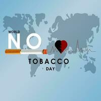 Heart bit line and cigarette World No Tobacco Day creative design idea for poster, banner vector art Campaign card against smoking on World No Tobacco Day Reminder of the effects of smoking