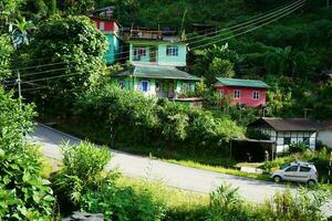 Road goes through lightam village of Sikkim photo