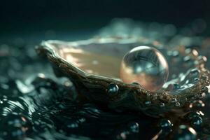 Sea pearl shell perfect. Generate Ai photo