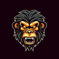 Monkey head logo vector - Gorilla Brand Symbol