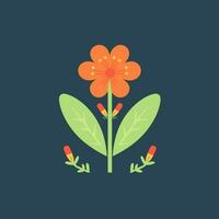 Decorative flower icons in flat style. Spring plant silhouette collection. Floral clipart illustration vector