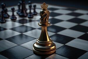 Chess piece on chessboard photo