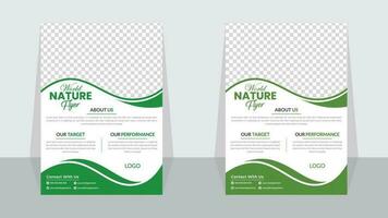 Nature flyer design template vector