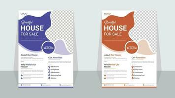 Real estate flyer design template vector