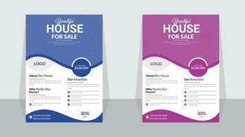 Real estate flyer design template vector