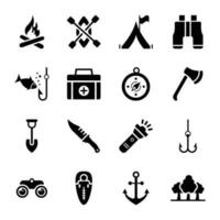 Beach And Camping Icons vector