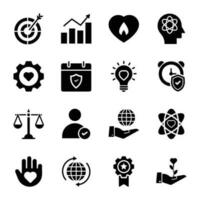 Social Responsibilities Glyph Vector Icons