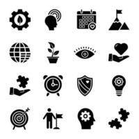 Social Responsibilities Glyph Icons vector