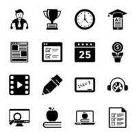 Elearning Glyph Vector Icons