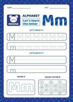 Writing practice letter M. Alphabet worksheets Free Vector