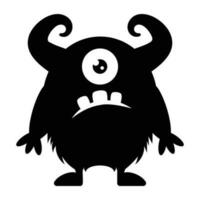 zombi monstruo y grande gritando boca, Argos panoptos plano icono vector