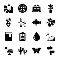 Eco Glyph Vector Icon Collection