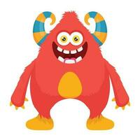 zombie monster and big screaming mouth, argus panoptes flat icon vector
