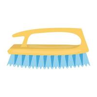 Handheld small brush with isometric bristles denoting carpet brush icon vector