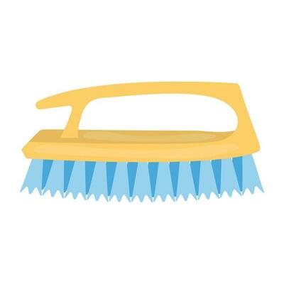 Handheld small brush with isometric bristles denoting carpet brush icon