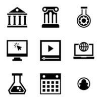 Elearning Glyph Icons Pack vector