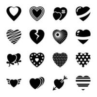 Hearts solid Vector Icons Pack